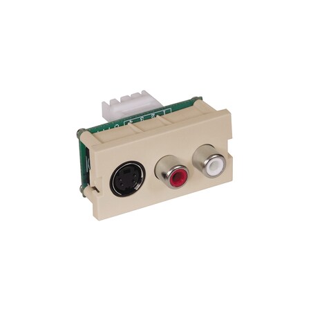 Hubbell Premise Wiring ISTATION MOD, W/S-VIDEO, 2RCA, 110, 1U, LA, IMSR1101LA